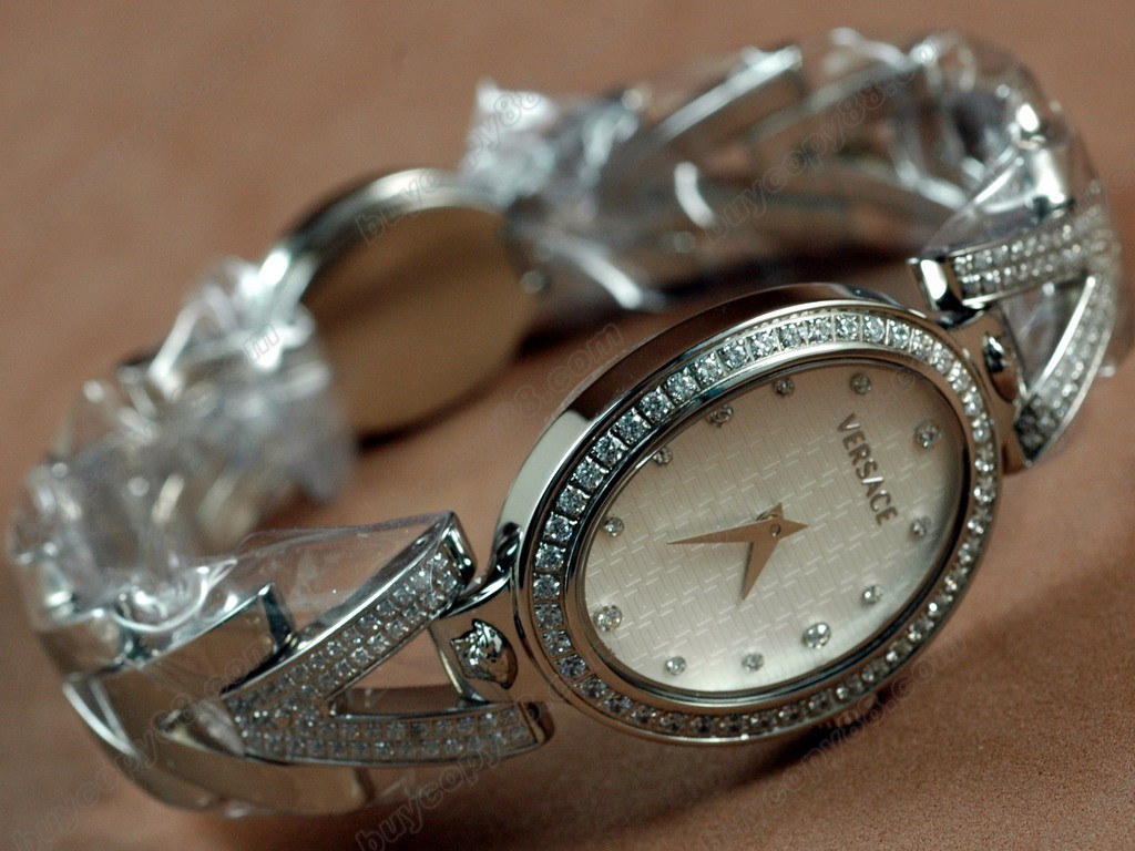 凡賽斯【女性用】SS Case White Dial Diamonds Swiss 石英機芯搭載7