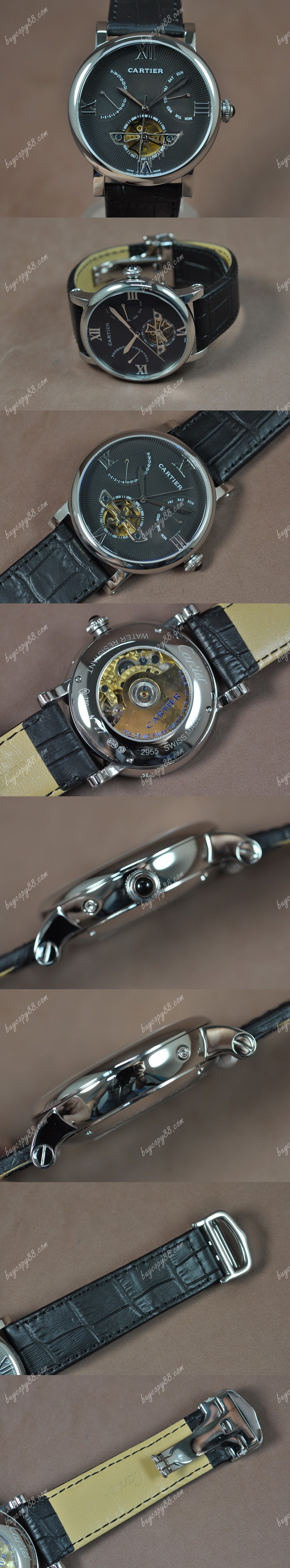  卡地亞Cartier Calender Tourbillon SS/LE Grey Asian自動機芯搭載0