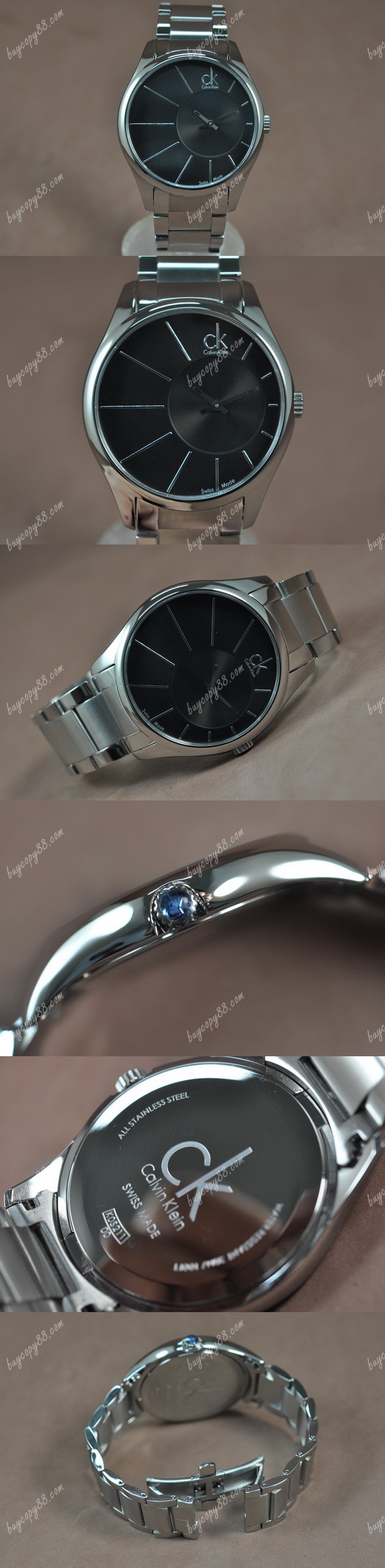  凱文克萊Calvin Klein SS/SS Black Dial Swiss石英錶0