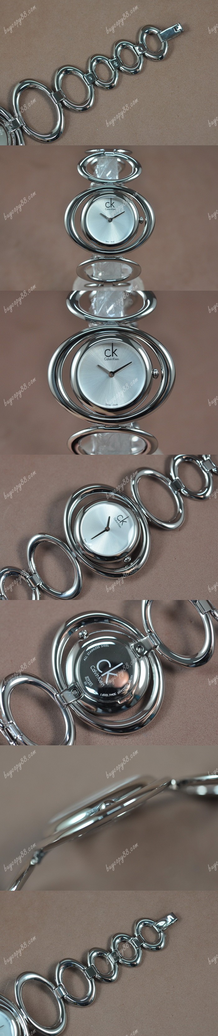 凱文克萊Calvin Klein SS/SS Silver White Dial Swiss石英錶0