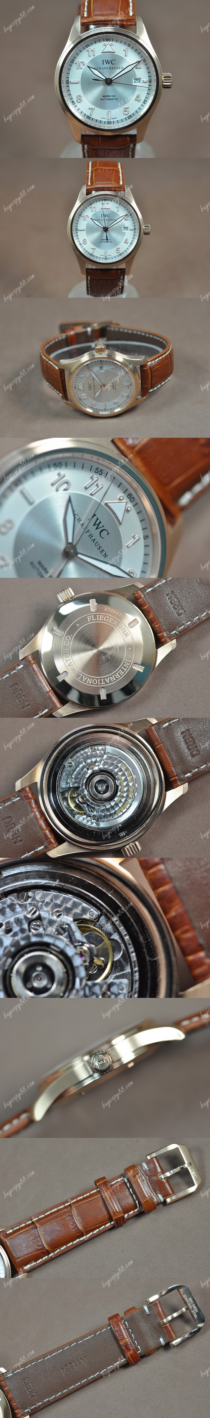 Iwc Mark XVI 玫瑰金/LE Black dial Asia 2892A2自動機芯搭載0