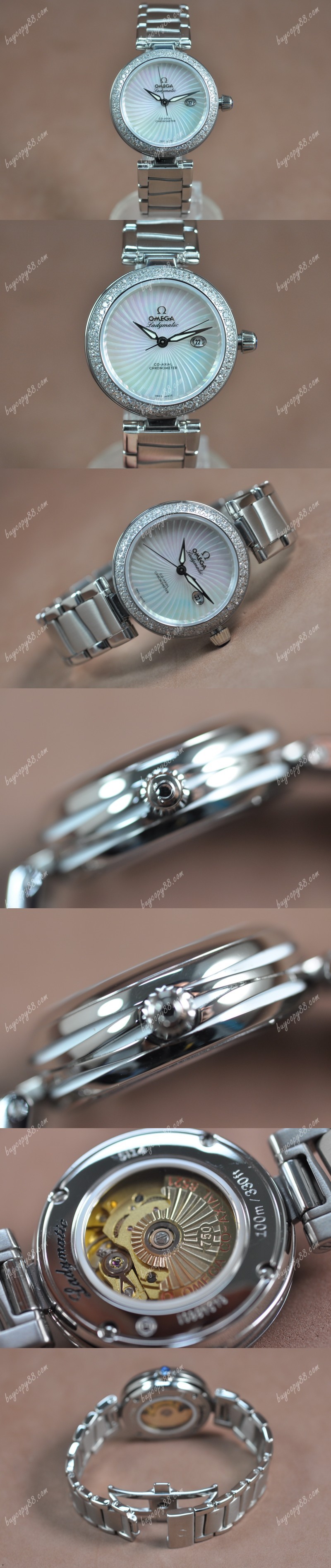 歐米茄Omega Ladymatic SS/SS Pearl White Dial A-2836-2自動機芯搭載0