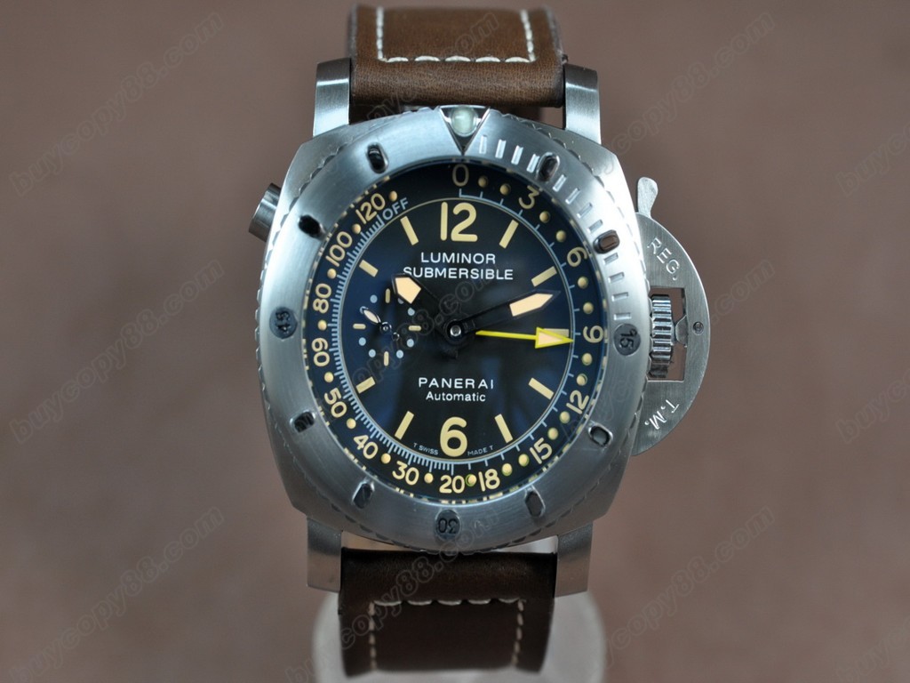 沛納海【男性用】Submersible GMT 47mm SS/LE Black dial 自動機芯搭載9