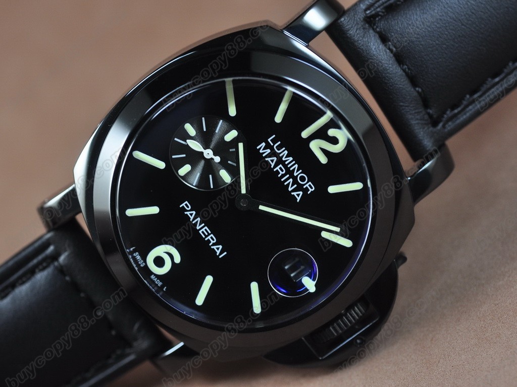 沛納海【男性用】 Luminor Marina 44mm PVD/LE Black dial 自動機芯搭載6