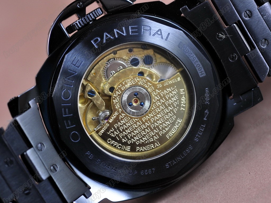 沛納海【男性用】 Luminor Marina 44mm PVD Black dial Asian 自動機芯搭載2