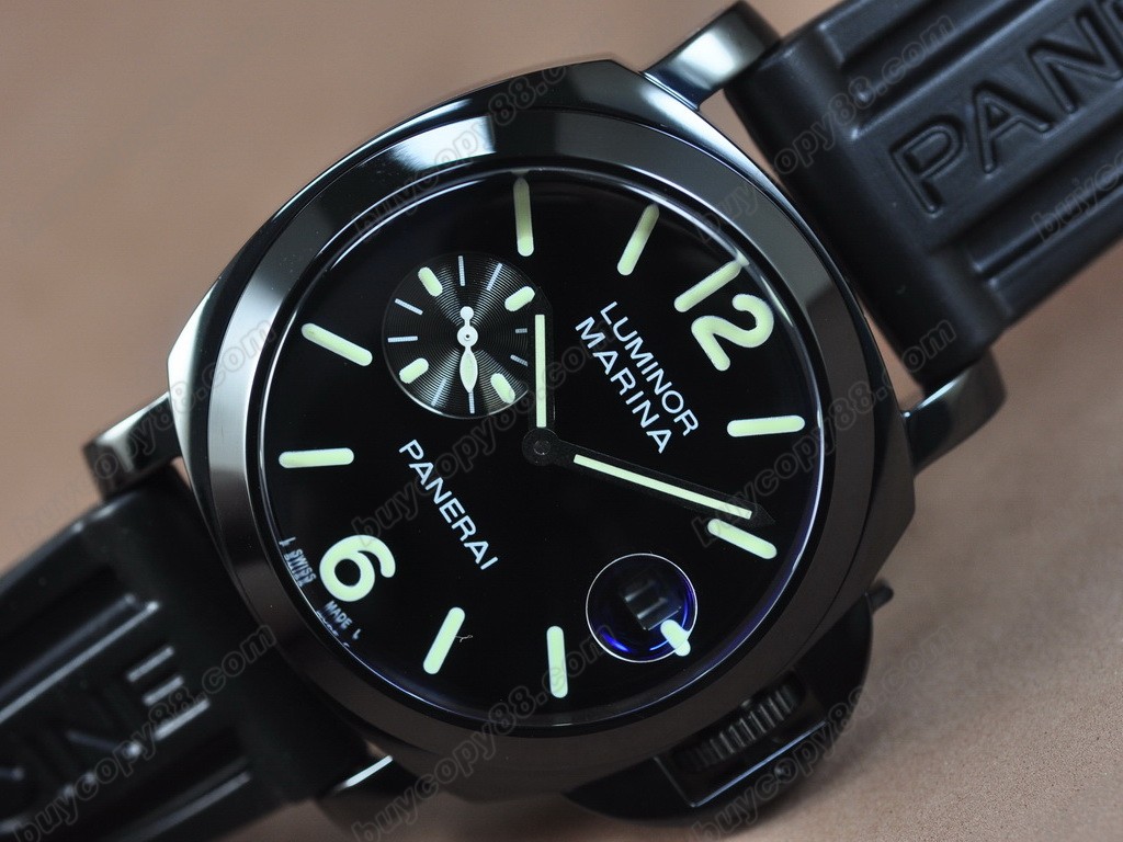 沛納海【男性用】 Luminor Marina 44mm PVD/RU Black dial 自動機芯搭載4