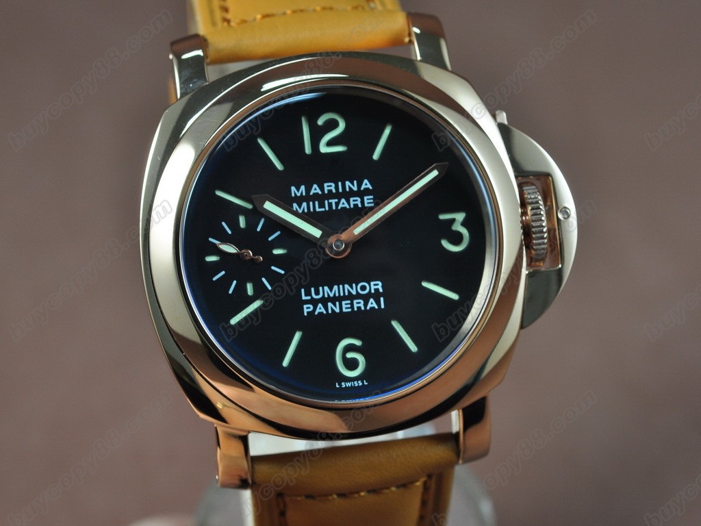 沛納海【男性用】 Luminor Marina  44mm RG/LE Black Dial手上鏈搭載2