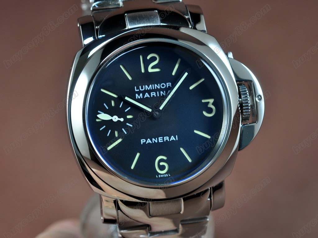 沛納海【男性用】 Luminor Marina 44mm SS/SS Black dial A-6497 手上鏈搭載5