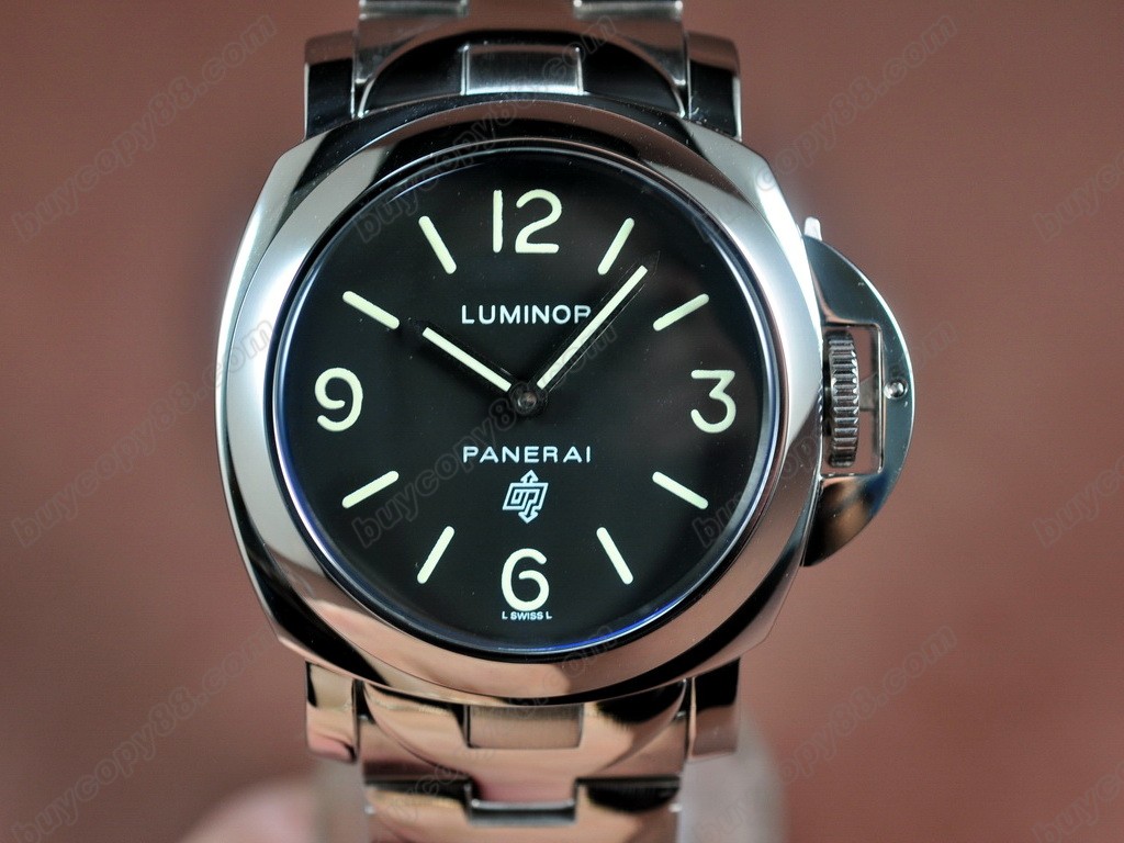 沛納海【男性用】 Luminor Marina 44mm SS/SS Black dial A-6497手上鏈搭載2