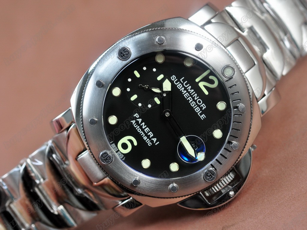 沛納海【男性用】 Submersible SS/SS Black Dial Asian 自動機芯搭載5