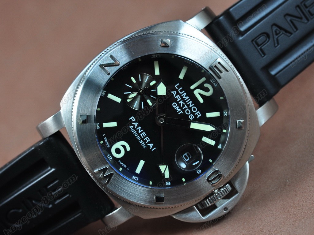 沛納海【男性用】Luminor Arktos GMT SS/RU Black Asian 自動機芯搭載1