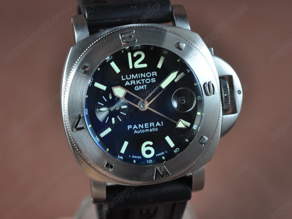 沛納海【男性用】Luminor Arktos GMT SS/RU Black Asian 自動機芯搭載5