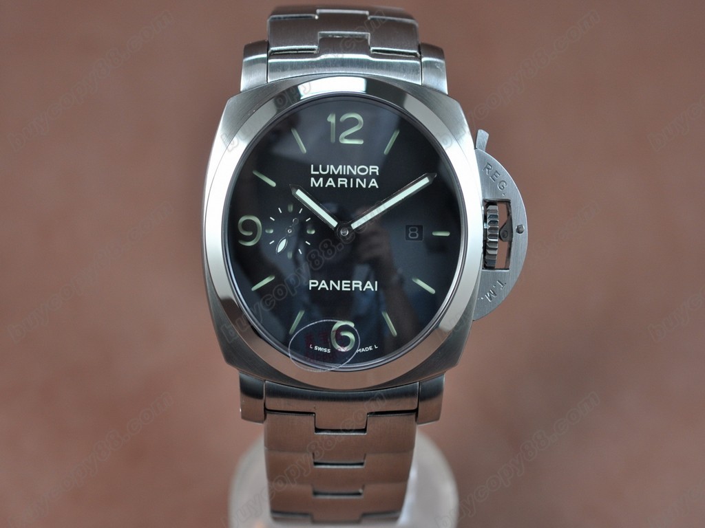 沛納海【男性用】Luminor Marina 44mm SS/SS Black dial Asia21J 自動機芯搭載1