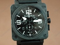 Bell&Ross【男性用】BRInstrument01-94ChronoPVDC/FBlack46mmSwissEtaクオーツ搭載