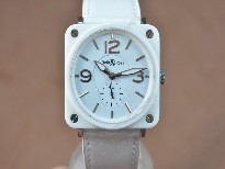 Bell&Ross【男性用】BRS-98WhiteCeramicLeatherWhiteSwiss石英機芯搭載