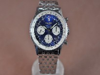 百年靈【男性用】NavitimerBlueDialStickMarkersWorkingChronograph自動機芯搭載