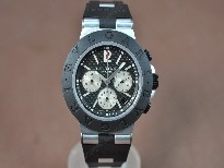 寶格麗【男性用】DiagonoAluminiumChronoRUCarbondialA-7750自動機芯搭載