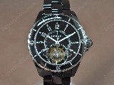 香奈兒ChanelJ12TourbillonFullBlackceramicBlackdialHandwind陀飛輪錶