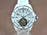 香奈兒ChanelJ12TourbillonFullwhiteceramicWhitedial陀飛輪錶