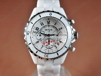 香奈兒【男性用】J12WhiteChronograph,FullCeramicWorkingChronosJapaneseOS20石英機芯搭載