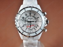 香奈兒【男性用】J12WhiteChronograph,FullCeramicWorkingChronosJapaneseOS20石英機芯搭載