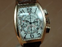 法蘭克穆勒【男性用】CasablancaChronographeRG/LEWhiteA-7750自動機芯搭載．振頻每小時28,800次