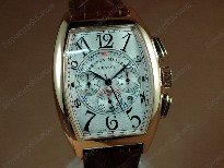 法蘭克穆勒【男性用】CasablancaChronographRGCaseWhiteDialJapanOS20石英機芯搭載