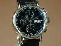 IWC【男性用】PortofinoChronographSS/LEBlackA-7750自動機芯搭載．振頻每小時28,800次