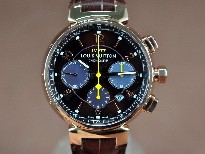 路易威登【男性用】TambourChronographSS/LEBrownAsia7750自動機芯搭載．振頻每小時28,800次