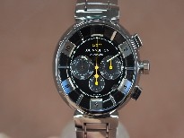 路易威登【男性用】Tambour227ChronoSS/SSBlackdialA-7750自動機芯搭載．振頻每小時28,800次