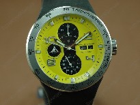 保時捷【男性用】Flat6WorkingChronographPVDCasewithYellowDial-SameStructureAs7750自動機芯搭載