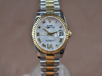 勞力士【男性用】DateJust36mmTTDiamondsWhiteDialA-2836-2自動機芯搭載