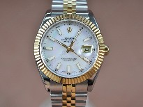 勞力士【男性用】DateJust36mmTTWhiteDialA-2836-2自動機芯