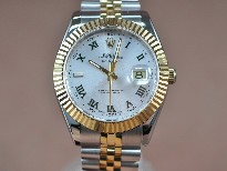 勞力士【男性用】DateJust36mmTTWhiteDialA-2836-2自動機芯