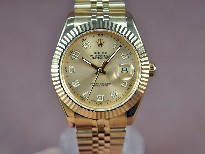 勞力士【男性用】DateJust41mmFullYGWhiteDialA-2836-2自動機芯搭載