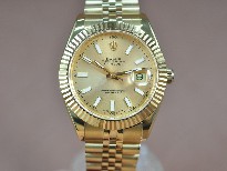 勞力士【男性用】DateJust41mmFullYGWhiteDialA-2836-2自動機芯搭載