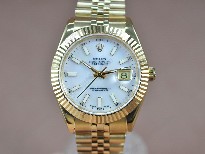 勞力士【男性用】DateJust41mmFullYGWhiteDialA-2836-2自動機芯搭載