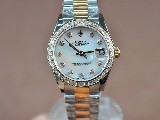 勞力士【男性用】DateJust41mmFullYGWhiteDialA-2836-2自動機芯搭載
