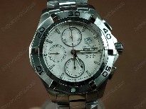 豪雅【男性用】AquaracerChronoDayDateSSWhiteA-7750自動機芯搭載．振頻每小時28,800次