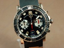 雅典錶【男性用】MaxiMarineChronoBlkRG/RUBlkA-7750自動機芯搭載